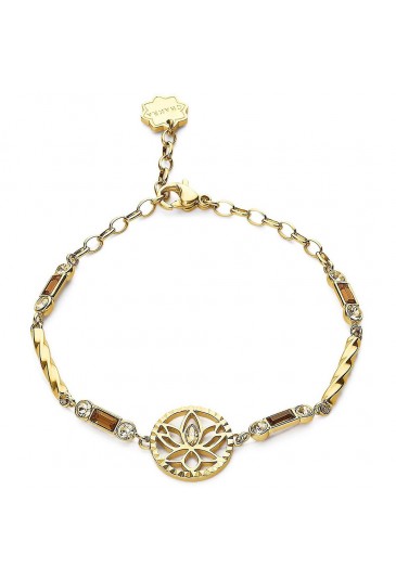 Bracciale Brosway Chakra Fiore Di Loro Acciaio Dorato Cristalli BHKB113