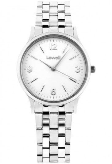 Orologio Polso Lowell Analogico Solo Tempo Quadrante Bianco Numeri Arabi Indici Uomo PL5392-0100