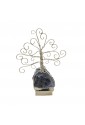 Albero Della Vita Argentato Pietra Naturale Sodalite Blu Regalo Augurale Cristalloterapia NFC TDO1FFM