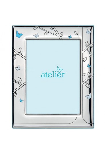 Cornice Portafoto Bimbo Celeste Argento Albero Della Vita Misura 13X18 Atelier 3001/13C