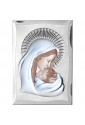 Quadro Sacro Madonna Con Bambino Argento Dettagli Colorati 28X40 Valenti 81300/6L COL