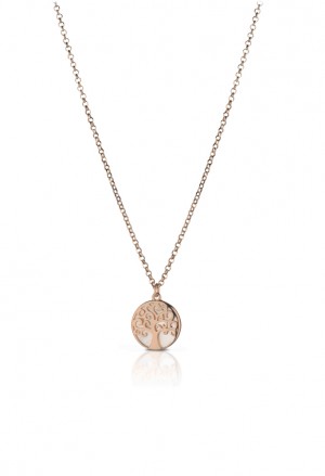 Collana Albero Della Vita Rosagold Argento Pendente Madreperla Portafortuna Mediterraneo G12RC01