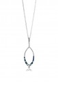Collana Argento Ciondolo Ovale Cristalli Blu Mediterraneo P08ABC01