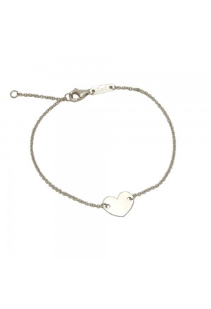 Bracciale Oro Bianco 18KT Cuore Lucido Donna Fantasia Monile 7MNUAFM