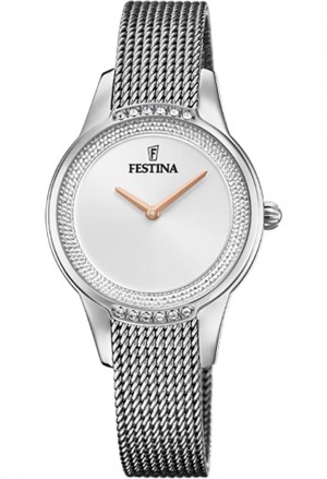 Orologio Festina Quadrante Cristalli Swarovski White Maglia Milano Acciaio Donna Lady F20494/1