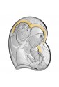 Quadro Sacra Famiglia Argento Bilamina Oro Legno Misura 16,50X20,50 Atelier 713/3