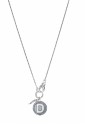 Collana Lunga Dvccio Freedom Argento Brunito Lettera D Small Charm Cornetto Portafortuna 35RW9FM