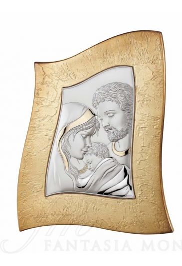 Quadro Sacra Famiglia Argento Legno Dorato Valenti 18014/2