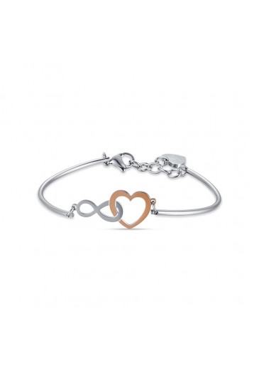 Bracciale Luca Barra Acciaio Rigido Cuore Infinito BK2094