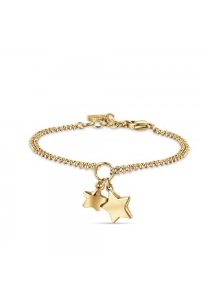 Bracciale Luca Barra Acciaio Gold Stelle BK2215