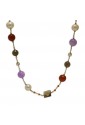 Collana Lunga Pietre Naturali Quarzo Corniola Ametista Perle Argento Gold Sike Jewels 1237-3