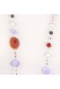 Collana Lunga Pietre Naturali Quarzo Corniola Ametista Perle Argento Gold Sike Jewels 1237-3