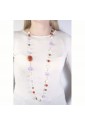 Collana Lunga Pietre Naturali Quarzo Corniola Ametista Perle Argento Gold Sike Jewels 1237-3