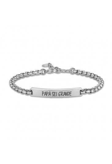 Bracciale Festa del Papà Scritta Papà Sei Grande Acciaio Luca Barra BA1291