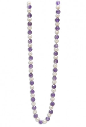 Collana Ametista Perle Argento PF30765