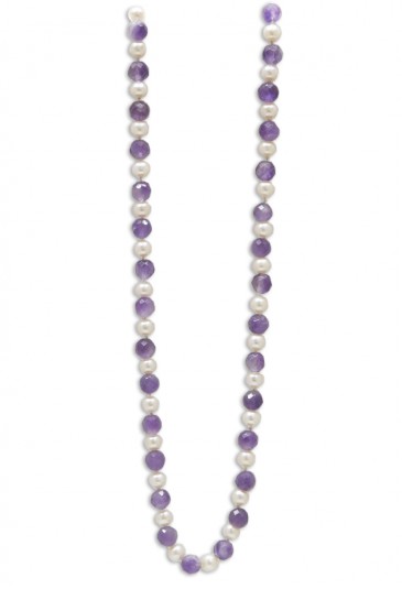 Collana Ametista Perle Argento PF30765