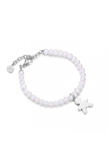 Bracciale Perle Charm Bambino Acciaio Luca Barra BK1576
