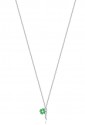 Collana Portafortuna Corno Quadrifoglio Verde Acciaio Luca Barra JC108