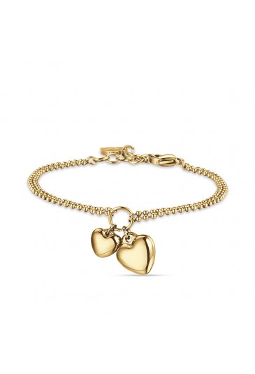 Bracciale Luca Barra Acciaio Gold Cuori BK2213