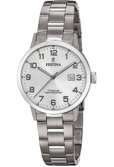 Orologio Festina Solo Tempo Datario Silver Acciaio Anallergico Donna F20436/1