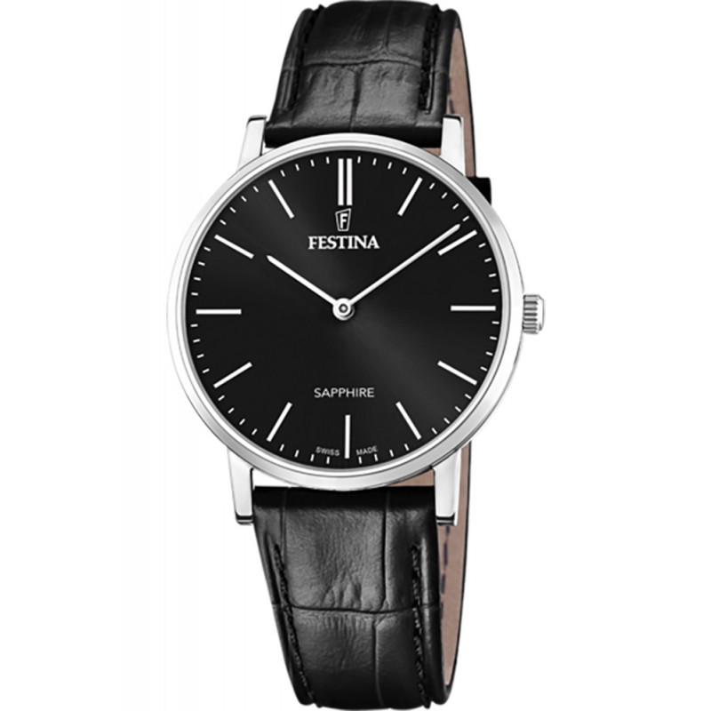 Festina Orologio Uomo Cronografo - Cassa In Acciaio Nero E Cinturino Pelle - Modello F16847/4