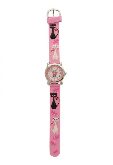 Orologio Bambino Da Polso Acciaio Cinturino Gomma Colore Rosa Disegno Ballerina Lowell PJ0551-5