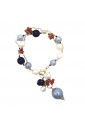 Bracciale Due Fili Pietre Dure Blu Argento Dorato Perle Coralli Sike Jewel 1394-1BR