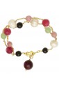 Bracciale Sike Jewels Argento 925 Pietre Rosa Verdi 1121-5BR