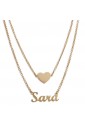 Collana Nome Sara Doppio Filo Argento Rosegold Cuore Made In Italy Miss Miss 1255.6.R