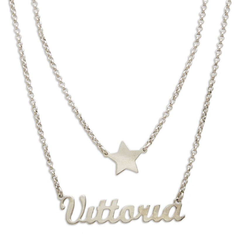 Vinani Fiorentina F300 - Collana Donna In Argento Sterling 925 - Catena A Maglie Lucide Senza Ciondolo, 0,8 Mm - Gioiello Anallergico