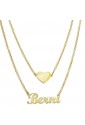 Collana Nome Berni Doppio Filo Argento Gold Cuore Made In Italy Miss Miss 1255.6.G