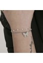 Bracciale Luca Barra Doppio Filo Perle Bianche Charm Farfalla Acciaio BK2251
