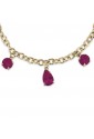 Bracciale Luca Barra Cristalli Fucsia Acciaio Dorato BK2260