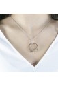 Collana Lunga Elettroformato Argento Pendente Cerchio Rosagold Cristalli Bianchi Mediterraneo H65RC01