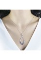 Collana Argento Ciondolo Ovale Cristalli Blu Mediterraneo P08ABC01