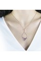 Collana Argento Ciondolo Ovale Cristalli Rosa Lilla Mediterraneo P04RAC01