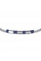 Bracciale Luca Barra Elementi Blu Acciaio BA1322