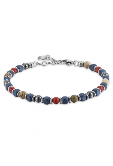 Bracciale Luca Barra Pietre Multicolor Acciaio BA1349
