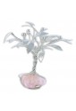 Albero Di Ulivo Argentato Pietra Naturale Quarzo Rosa Regalo Matrimonio Cristalloterapia NFC FT62VRP