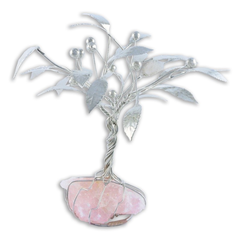 Albero Di Ulivo Quarzo Rosa Regalo Matrimonio Cristalloterapia NFC