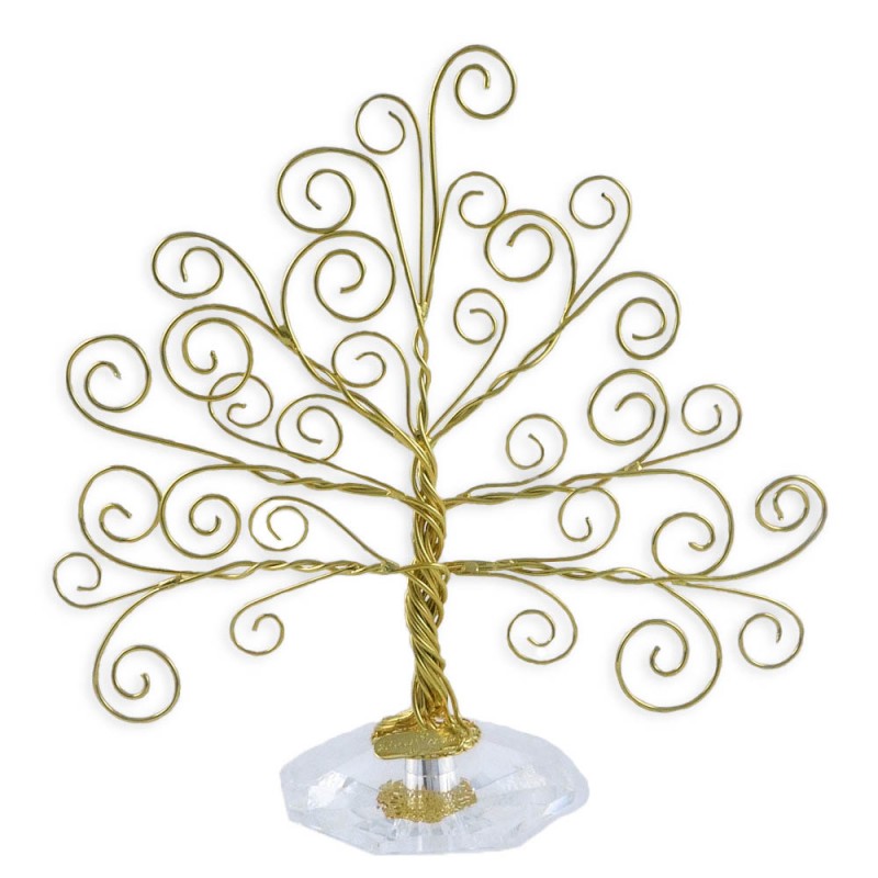 Albero Della Vita Dorato Cristallo Regalo Anniversario 50 Anni Matrimonio  Nozze Oro NFC 7GGRUFM - Fantasia Monile