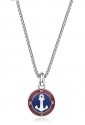 Collana Brosway Horizon Acciaio Pendente Ancora Smalto Rosso Blu Bianco Uomo BHO01L