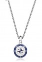 Collana Brosway Horizon Acciaio Pendente Rosa Dei Venti Smalto Rosso Blu Bianco Uomo BHO04