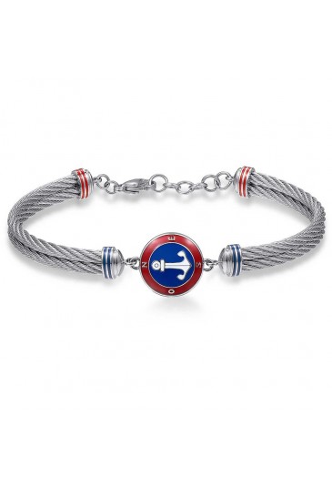 Bracciale Brosway Horizon Ancora Smalto Rosso Blu Bianco Acciaio Uomo BHO11
