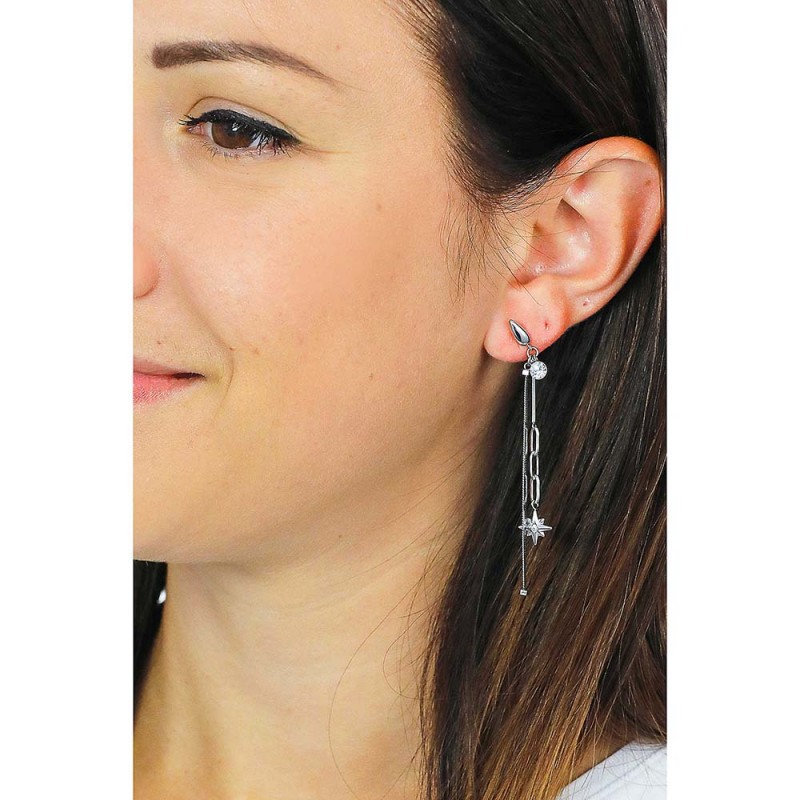 Orecchini Pendenti Brosway RAIN BNR23 | Acciaio 316L E Cristalli, Donna, Idea Regalo