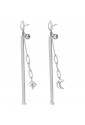 Orecchini Lunghi Brosway Chant Pendenti Stella Luna Acciaio Cristalli Crystal BAH53