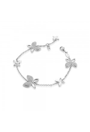 Bracciale Butterfly Argento Frafalle Zirconi Bianchi Mediterraneo FR1G8FM