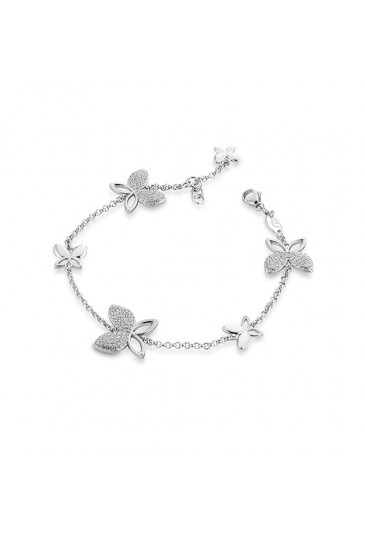 Bracciale Butterfly Argento Frafalle Zirconi Bianchi Mediterraneo FR1G8FM