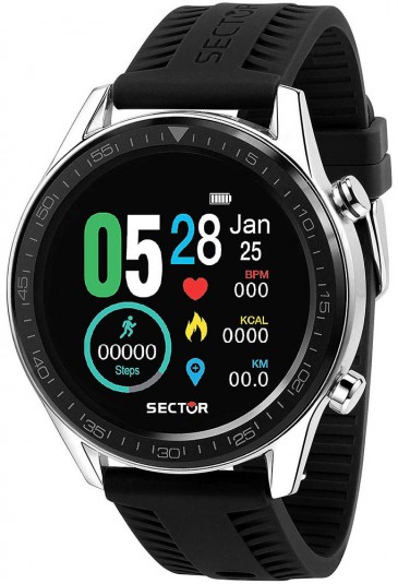 Smartwatch Orologio Sector S02 Fitness Running Bluetooth Waterproof Nero Silicone R3251232001