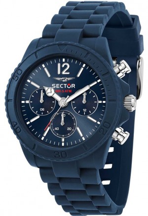 Orologio Sector Cronografo Chrono Quadrante Blu Cinturino Silicone Uomo R3251549002